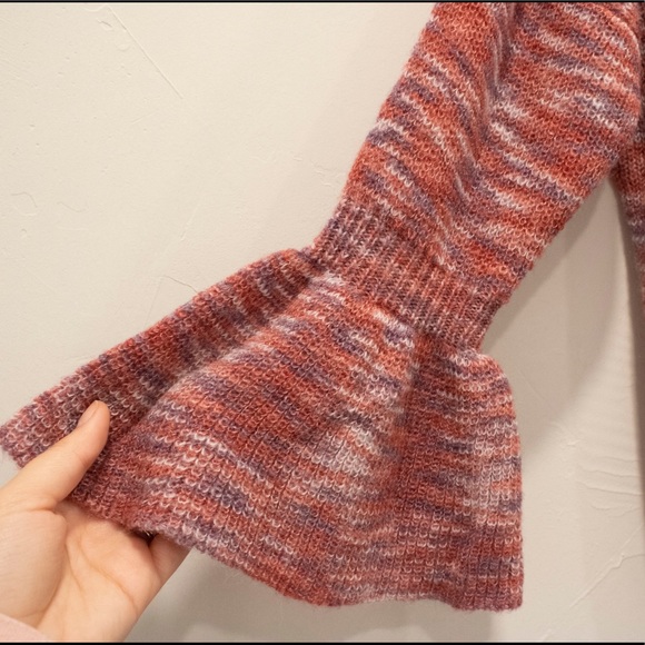 Pink Cardigan With Ruffle Sleeves - Picture 2 of 4